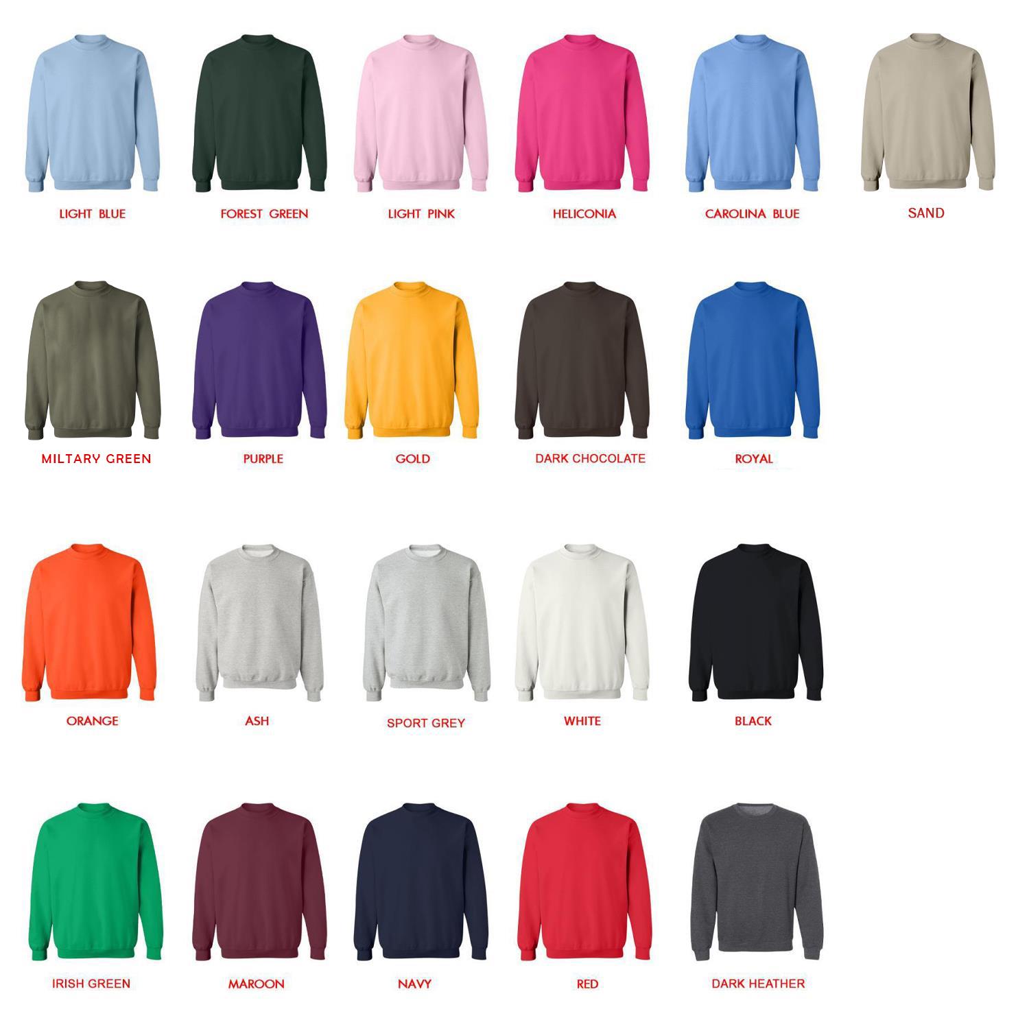 sweatshirt color chart - Ace of Diamond Store