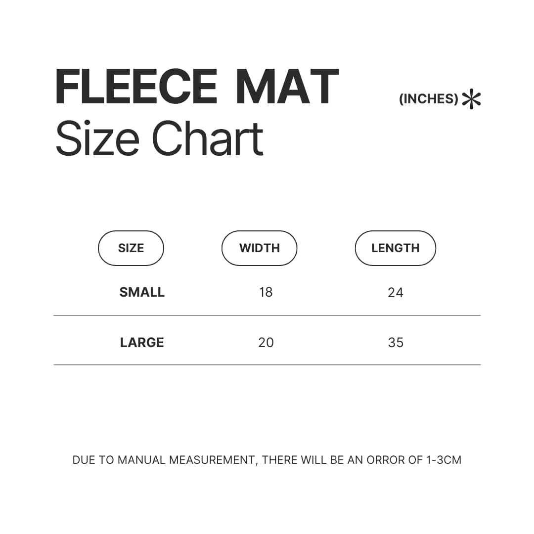 Fleece Mat Size Chart - Ace of Diamond Store