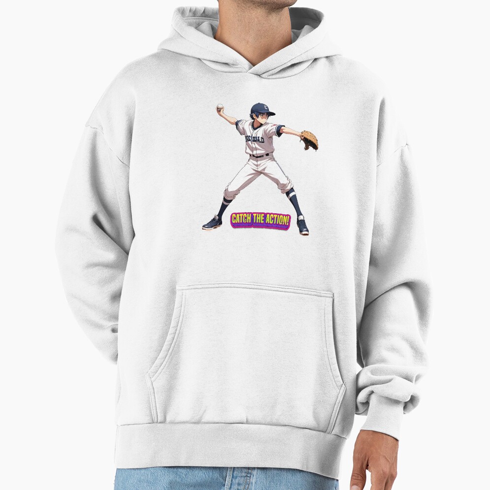 Anime Boy Baseball Player Ready To Throw The Ball Be Ready To Catch The Action Hoodie - Image 2