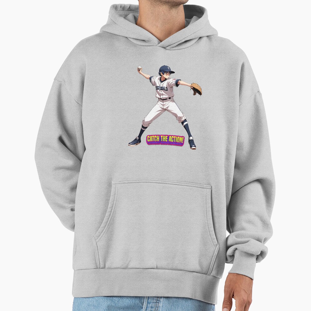 Anime Boy Baseball Player Ready To Throw The Ball Be Ready To Catch The Action Hoodie - Image 5