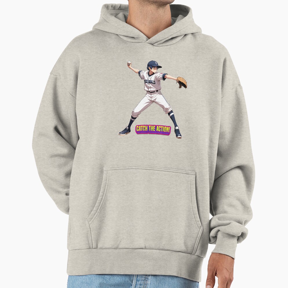 Anime Boy Baseball Player Ready To Throw The Ball Be Ready To Catch The Action Hoodie - Image 4