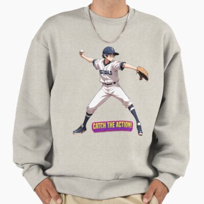 Anime Boy Baseball Player Ready To Throw The Ball Be Ready To Catch The Action Sweatshirt