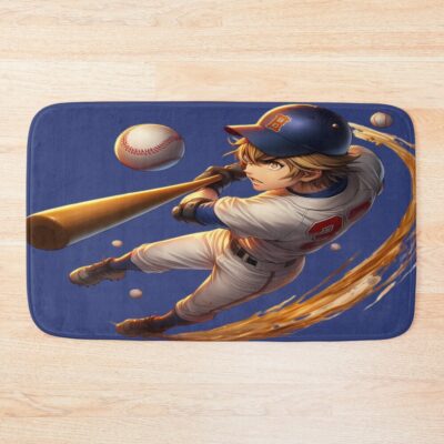 Anime Baseball Dynamic Swing Bath Mat
