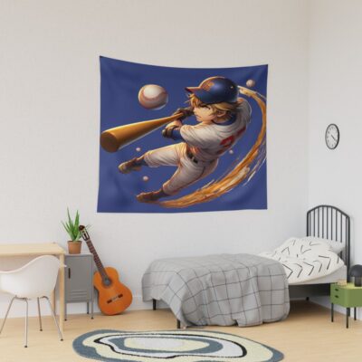 Anime Baseball Dynamic Swing Tapestry