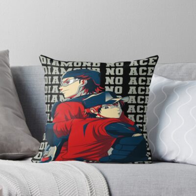 Ace Of Diamond Best Pitcher Battery Sawamura And Miyuki Throw Pillow