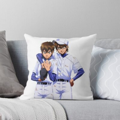 Ace Of Diamond Eijun Sawamura And Seto Takuma Throw Pillow